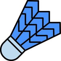 Shuttlecock Line Filled Icon vector