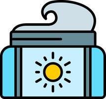 Cream Line Filled Icon vector