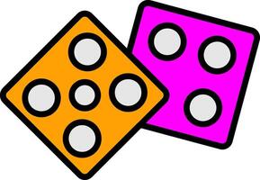 Dices Line Filled Icon vector