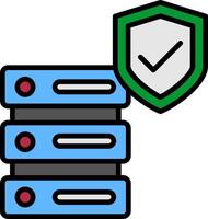 Data Security Line Filled Icon vector
