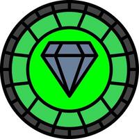 Chip Line Filled Icon vector
