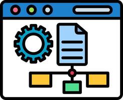 Data Modeling Line Filled Icon vector