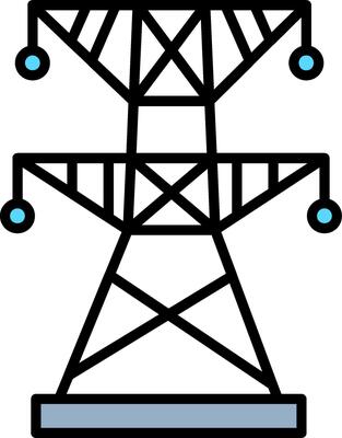 Electric Power Line Filled Icon