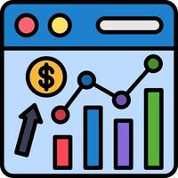 Web Analytics Line Filled Icon vector