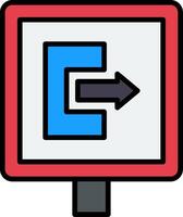Exit Door Line Filled Icon vector