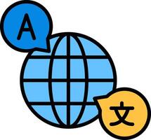 translate Line Filled Icon vector