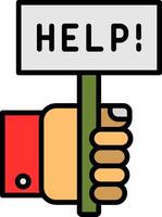 Help Line Filled Icon vector