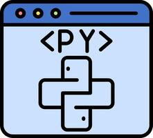 Python Line Filled Icon vector