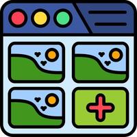 Add Image Line Filled Icon vector
