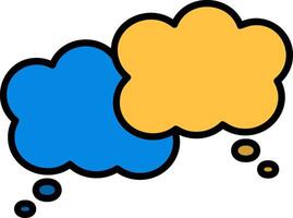 Chat Bubbles Line Filled Icon vector