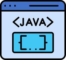 Java Line Filled Icon vector