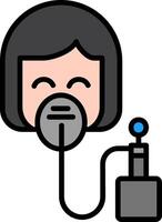 Oxygen Mask Line Filled Icon vector