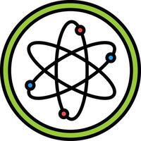 Atom Line Filled Icon vector