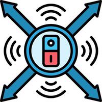 Accelerometer Sensor Line Filled Icon vector