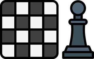 Chess Board Line Filled Icon vector