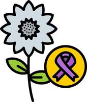 Chamomile Line Filled Icon vector