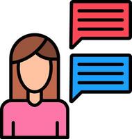 Self Introduction Line Filled Icon vector