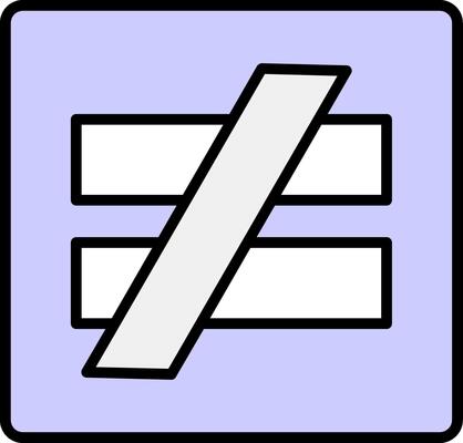 Not Equal Line Filled Icon