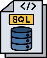 Sql Line Filled Icon vector