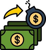 Debt Line Filled Icon vector