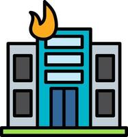 Building Line Filled Icon vector