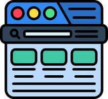 Landing Page Line Filled Icon vector