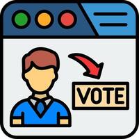 Online Voting Line Filled Icon vector