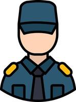 Security Man Line Filled Icon vector