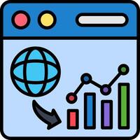 Web Analytics Line Filled Icon vector