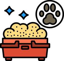 Litter Box Line Filled Icon vector