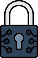 Lock Line Filled Icon vector