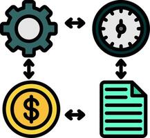 Project Management Line Filled Icon vector