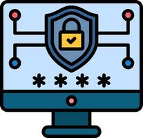 Security Line Filled Icon vector