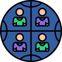 Segmentation Line Filled Icon vector