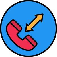 Telephone Call Line Filled Icon vector