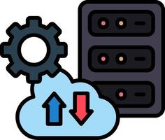 Data Migration Line Filled Icon vector