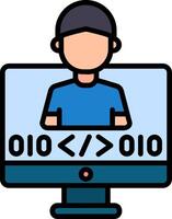Programmer Line Filled Icon vector