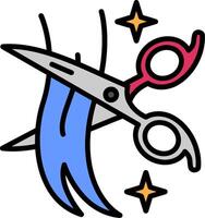 scissors Line Filled Icon vector