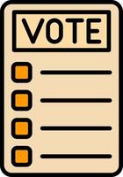 Voting Listing Line Filled Icon vector