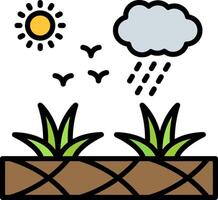 Xeriscaping Line Filled Icon vector