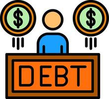 Debt Line Filled Icon vector