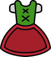 Dirndl Line Filled Icon vector