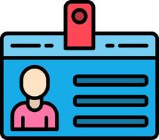 Identification Card Line Filled Icon vector