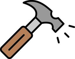 Hammer Line Filled Icon vector