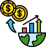 Economic Line Filled Icon vector