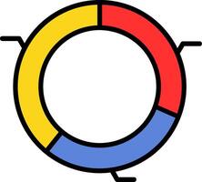 Segment Line Filled Icon vector