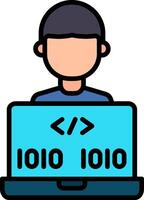 Programmer Line Filled Icon vector