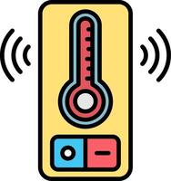 Temperature Sensor Line Filled Icon vector