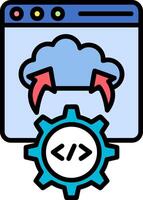 Deployment Line Filled Icon vector