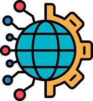 Digital Transformation Line Filled Icon vector